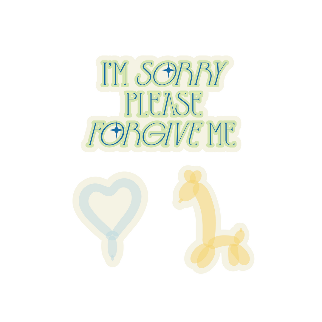 永生花禮盒主題貼紙 Sorry A